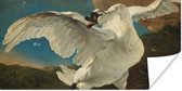 Poster De bedreigde zwaan - Schilderij van Jan Asselijn - 120x60 cm