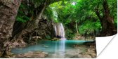 Poster Jungle - Waterval - Planten - Water - Natuur - 150x75 cm - Kerstversiering - Kerstdecoratie voor binnen - Kerstmis