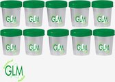 urine potjes met deksel - 10 stuks - 100ml - groene schroefdeksel - lege sample potjes - urine containers - NIET STERIEL