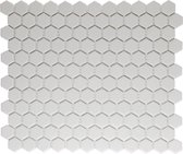 The Mosaic Factory London Hexagon - Tegel - Mozaïektegel - 26x30x0,5cm - Wit - Mat - 0.78m²/10 Stuks