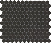 The Mosaic Factory London Hexagon - Tegel - Mozaïektegel - 26x30x0.5cm - Zwart - Mat - 0.78m²/10 Stuks