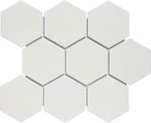 The Mosaic Factory Barcelona Hexagon - Wandtegels - Mozaïektegel - 25.6x29.6x0.65cm - Wit Mat - 0.76m²/10 Stuks
