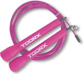 Toorx Fitness - Sport Springtouw Professioneel - Staal - Verstelbaar - Speedrope - Jump Rope - voor Volwassenen en Kinderen - Roze