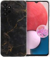 iMoshion Hoesje Geschikt voor Samsung Galaxy A13 (4G) Hoesje Siliconen - iMoshion Design hoesje - Meerkleurig / Black Marble