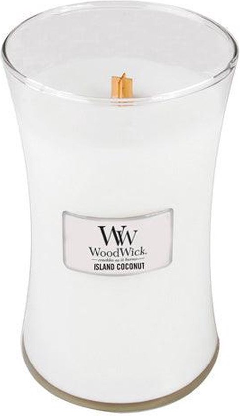 WoodWick Hourglass Large Geurkaars - Island Coconut - 130 branduren
