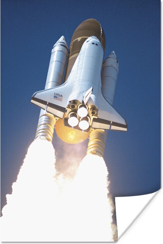 Poster Een close-up van de lancering van een spaceshuttle - 20x30 cm