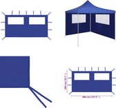 vidaXL Paroi latérale de tonnelle avec fenêtres 4x2 m Bleu - Zijwand - Parois latérales - Tente de fête - Tentes de fête