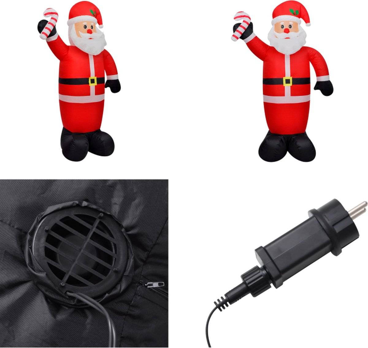 vidaXL-Kerstman-opblaasbaar-met-LED's-120-cm - Opblaasbare Kerstman - Opblaasbare Kerstmannen - Kerstman - Opblaasfiguur