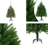 vidaXL Kunstkerstboom met LED's en kerstballen 120 cm groen - Kunstkerstboom - Kunstkerstbomen - Kerstboom - Kerstdecoratie