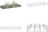 vidaXL Gabion plantenbak verhoogd 90x30x10 cm gegalvaniseerd staal - Schanskorfmand - Schanskorfmanden - Schanskorf Muur - Schanskorf Muren