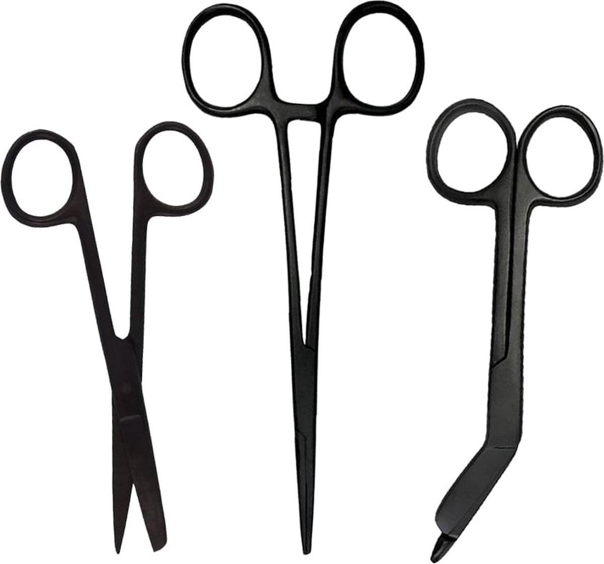 Goedkoopste Verpleegkundige scharenset Matt black - MDR Certificaat - verbandschaar - schaar - kocher - verpleegkundige accessoires - verpleegkundige cadeau