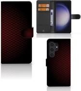 GSM Hoesje Geschikt voor Samsung Galaxy S24 Ultra Telefoonhoesje met foto Geruit Rood