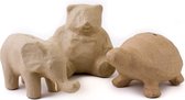 decopatch papier-maché olifant beer schildpad dieren servetten decopage set schilderen foam clay bekleden decoratie figuren 15 tot 20 cm pakket aanbieding