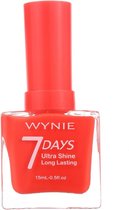 Wynie - Nagellak 7 Days Ultra Shine Long Lasting - Koraal Oranje - 1 flesje met 15 ml inhoud - Nummer 442