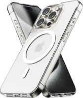 Hoesje geschikt voor iPhone 15 Pro Max Magsafe Hoesje Transparant - Magnetisch Magsafe Hoesje - iPhone 15 Pro Max Doorzichtig - iPhone 15 Pro Max Magsafe Case - Doorzichtig