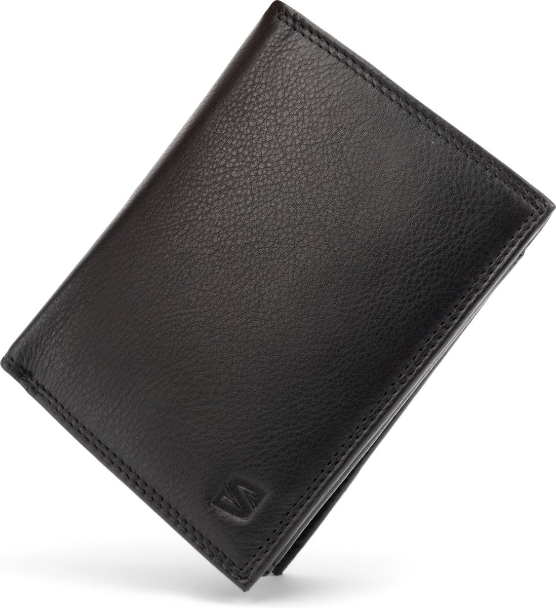 SERASAR Leren Portemonnee [Manager] - Zwart - met RFID-Bescherming