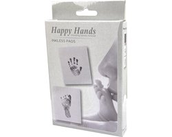 Happy Hands - Inkless Pads - Hand/voet afdruk ZONDER inkt aan te raken - Geen rommel - 3 prints - inclusief 3 kaarten Happy Hands - Inkless Pads - Hand/voet afdruk ZONDER inkt aan te raken - Geen rommel - 3 prints - inclusief 3 kaarten