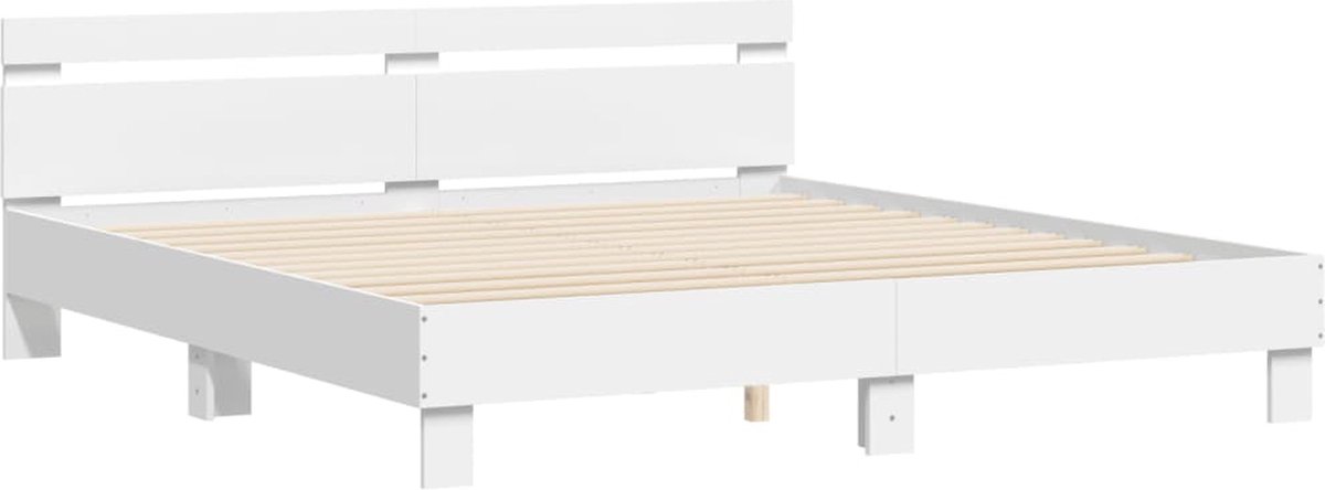 vidaXL bedframe met hoofdbord wit 160x200 cm, productfoto via bol