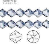 Swarovski Elements, Xilion Bicone (5328), 8mm, denim blue, 24 stuks
