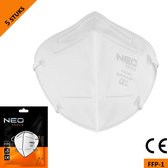 Neo Tools stofmasker halfgelaatsmasker - FFP2 - 5 laags - CE gecertificeerd - 5 stuks