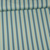 French terry Eva Mouton verticale lijnen turquoise zwart en geel 1 meter - modestoffen voor naaien - stoffen Stoffenboetiek