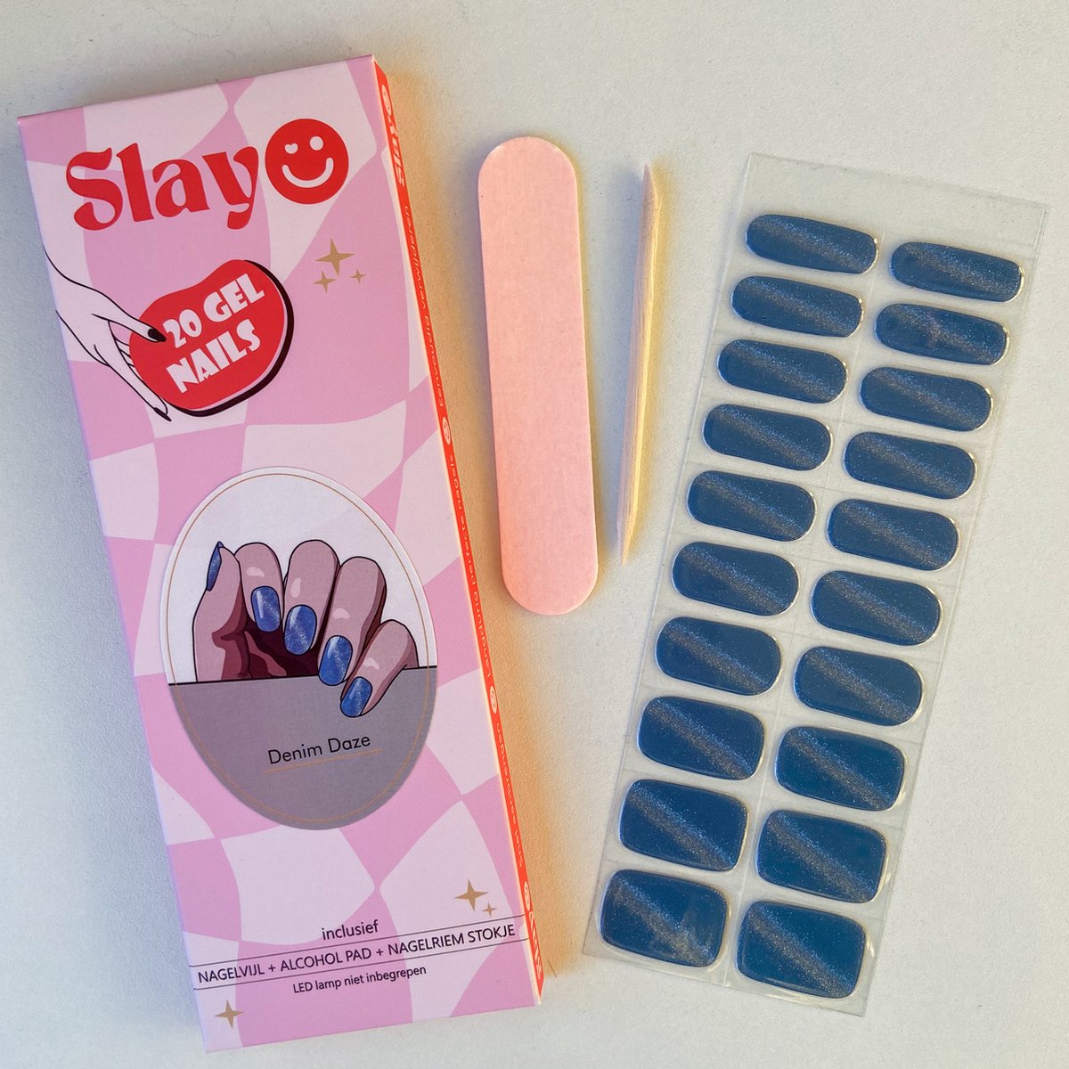 Goedkoopste Slayo© - Gellak Stickers - Denim Daze - Nagelstickers - Gel Nail Wrap - Nail Art Stickers - Nail Art - Gellak Nagels - Gel Nagel Stickers - Nail Wraps - LED/UV lamp nodig