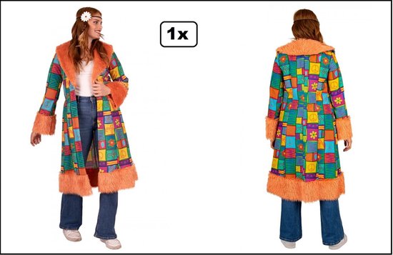 Luxe Hippy peace jas patchwork mt.S/M - Carnaval festival thema feest party hippie