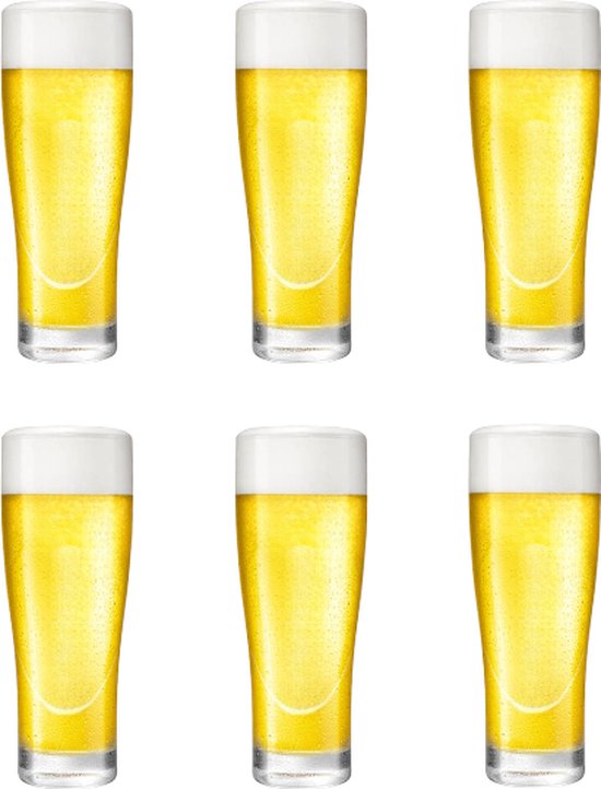 Professionele Bierglazen - (6 stuks) - 250ml - Bierglas - Bier - Glas - 25cl/0.25L - Pils - Glazen set - Hoogwaardige Kwaliteit - Vaasje - Speciaal Bier - Weizen cadeau geven