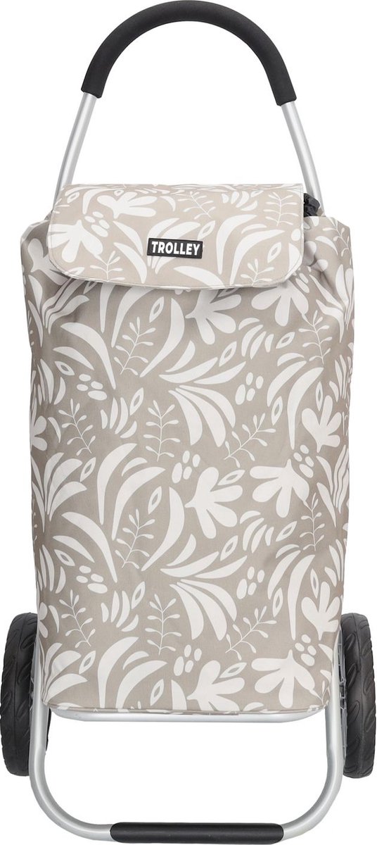 Boodschappentrolley Inklapbaar - Beige Print