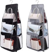 2-pack handtassenopbergruimte, handtasorganizer hangend met 6 compartimenten tassenhouder voor tassen woonkamer, slaapkamer, huis