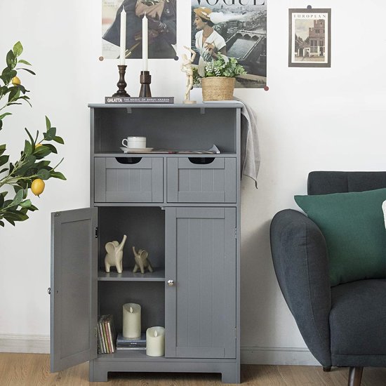 VICA 120cm badmeubel onderkast Washed Oak 4 lades. Wastafel DENIA dubbel 2 kraangaten, kleur Glanzend Wit