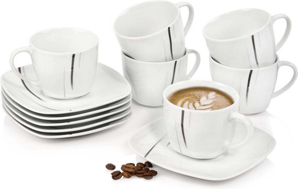Sänger-koffieservice-12 stuks-6 personen-wit