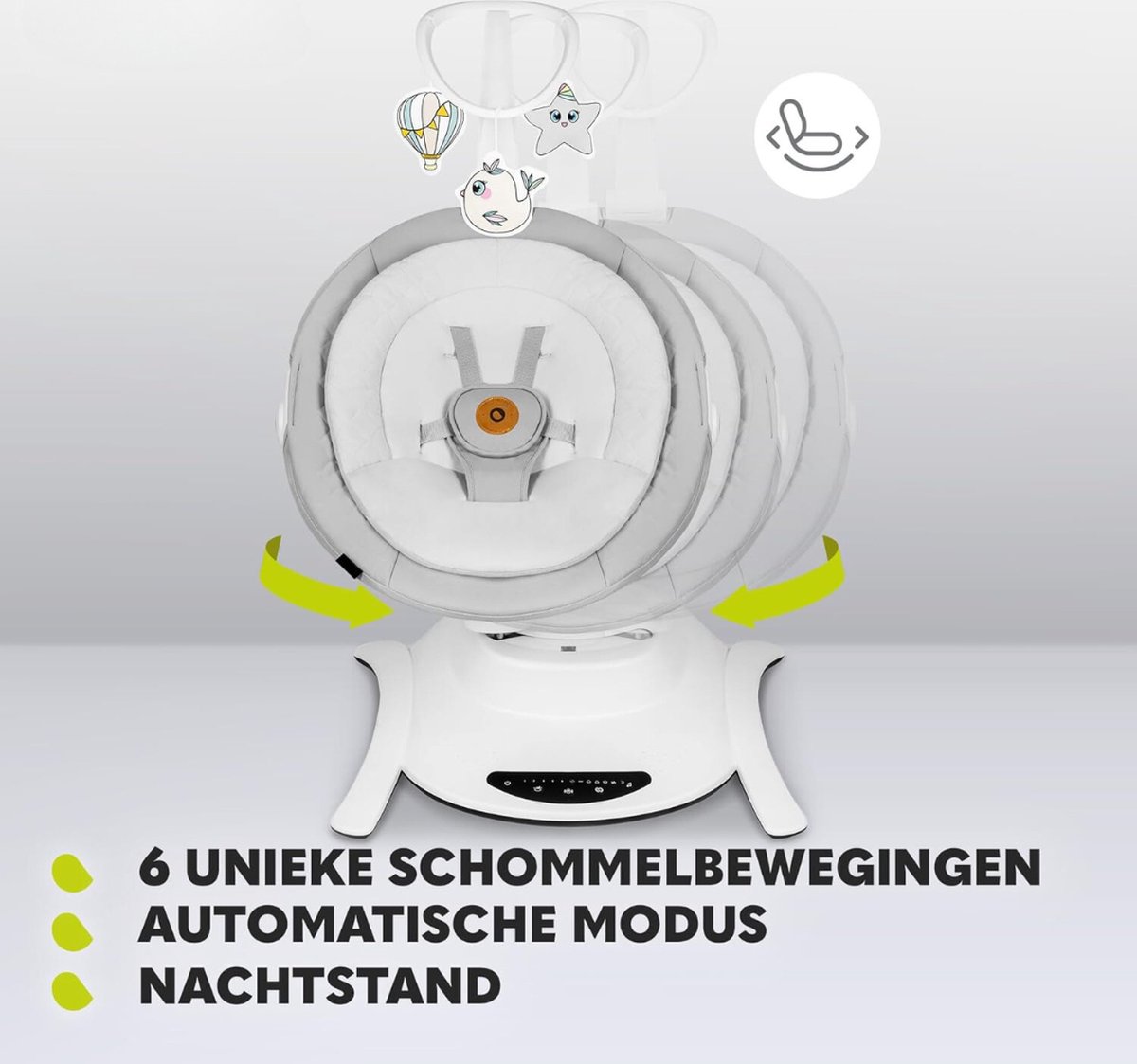 LIONELO Mell - Balancelle Bébé 360° - 12 Mélodies - 6 Modes   Telecommande   Bluetooth Beige Coc57 2 Frb3