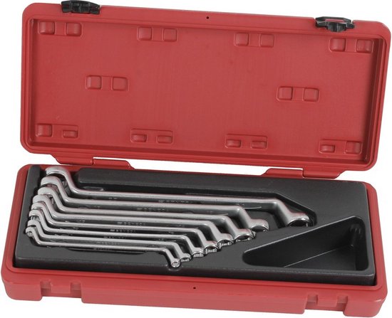 T5081S FORCE dubbele ringsleutelset SAE 8 delig (75 ° gebogen) - VDH Tools