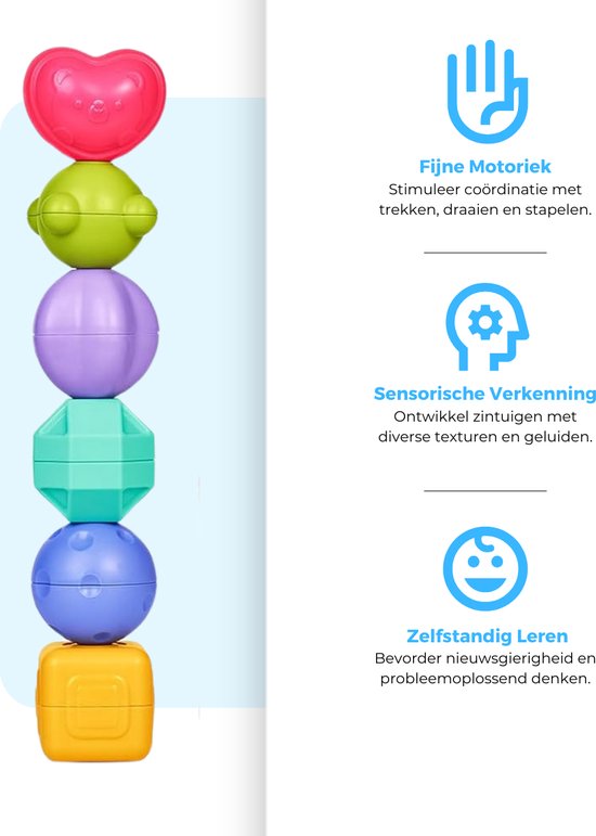Mauzek® Montessori Activiteiten Kubus 7 in 1 - Montessori Speelgoed - Kinderspeelgoed - Vormenstoof - Blokkendoos - Speelkubus - Sensorisch Speelgoed - Educatief Speelgoed - Motorisch Speelgoed - Peuter Speelgoed - Speelgoed voor onderweg- +1,5 jaar van Mauzek — afbeelding 5