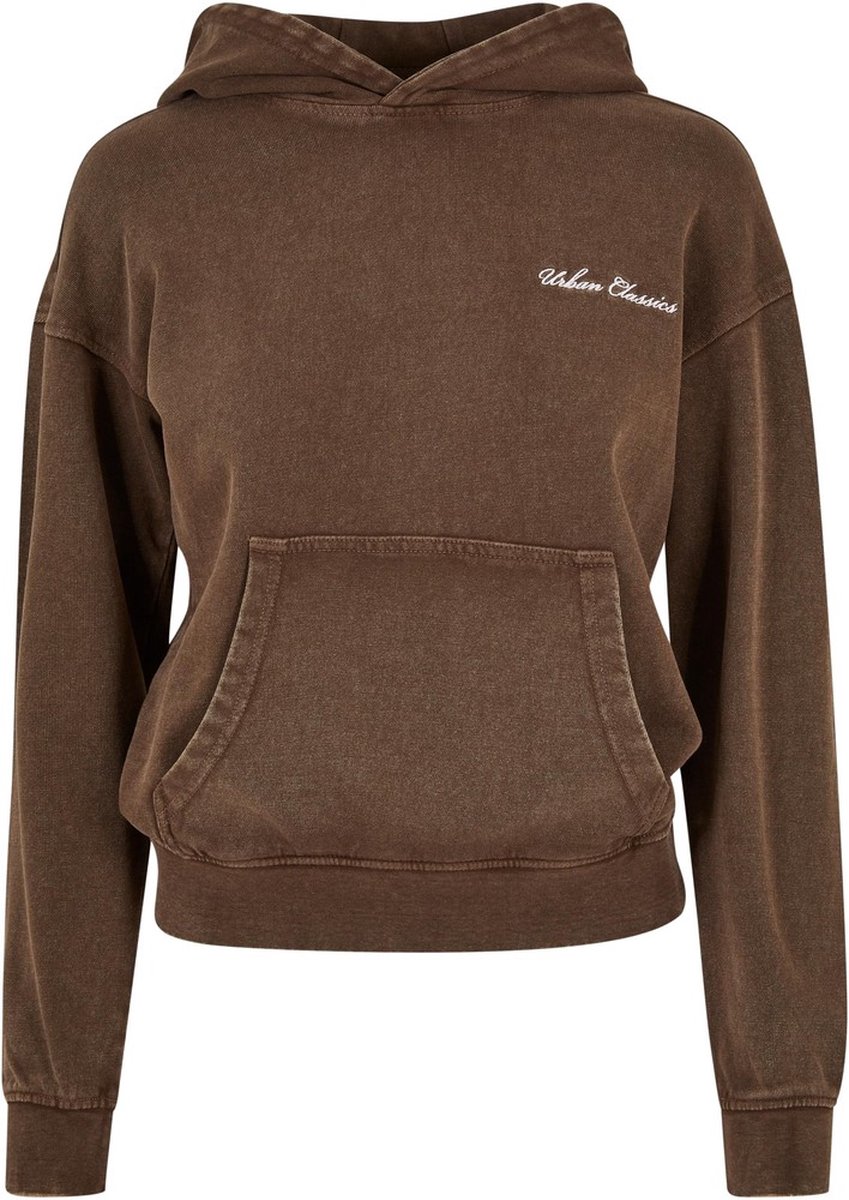 Urban Classics Small Embroidery Terry Hoodie/trui M Bruin