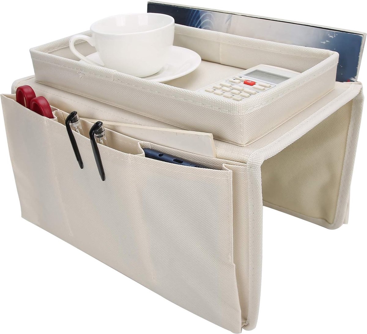 Wommty Zwart fluwelen sofa bank stoel armleuning zachte caddy organizer houder voor afstandsbediening, mobiele telefoon, boek, tijdschriften, potlood (bruin