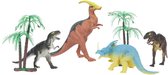 Dinosaurus Playset voor kinderen (3+), 10x dino's, 2x palmen