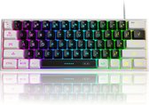 MageGee TS91 Zwart/Wit - Gaming Toetsenbord - 60% Keyboard - Ergonomisch - RGB toetsenbord