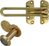AMIG deurbeveiliging set - kierstandhouder met deurspion - messing - deurdikte 35 tot 60mm