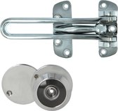 AMIG deurbeveiliging set - kierstandhouder met deurspion - verchroomd - deurdikte 15 tot 25mm