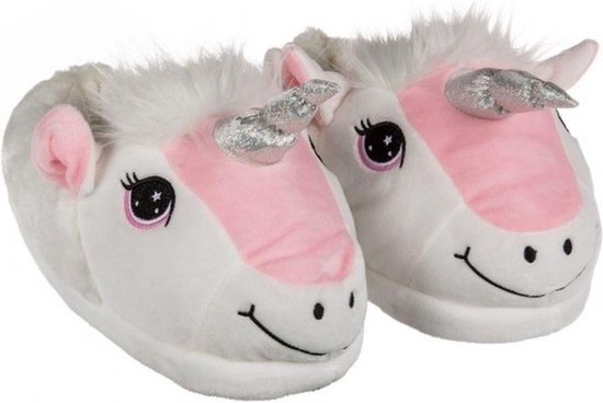 Eenhoorn Pantoffels - Volwassenen - Wit/Roze