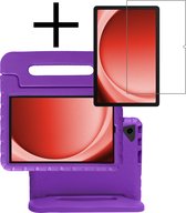 Hoesje Geschikt voor Samsung Galaxy Tab A9 Plus Hoesje Kinderhoes Shockproof Hoes Kids Case Met Screenprotector - Paars