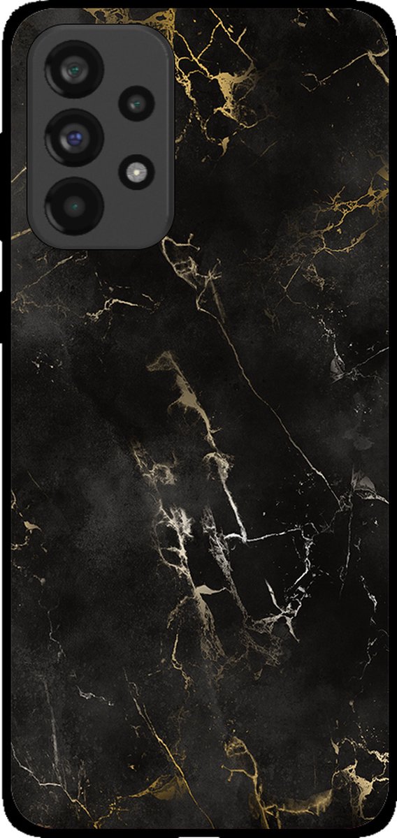 Smartphonica Telefoonhoesje voor Samsung Galaxy A33 5G met marmer opdruk - TPU backcover case marble design - Zwart geschikt voor Samsung Galaxy A33 5G