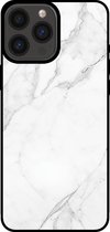 Smartphonica Telefoonhoesje voor iPhone 13 Pro Max met marmer opdruk - TPU backcover case marble design - Wit / Back Cover geschikt voor Apple iPhone 13 Pro Max