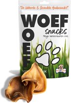 Woef Woef Snacks Hondensnacks Varkensoren XXL - 15 stuks - Kauwsnacks Gedroogd vlees Varken Alle honden vanaf 10kg Geen toevoegingen