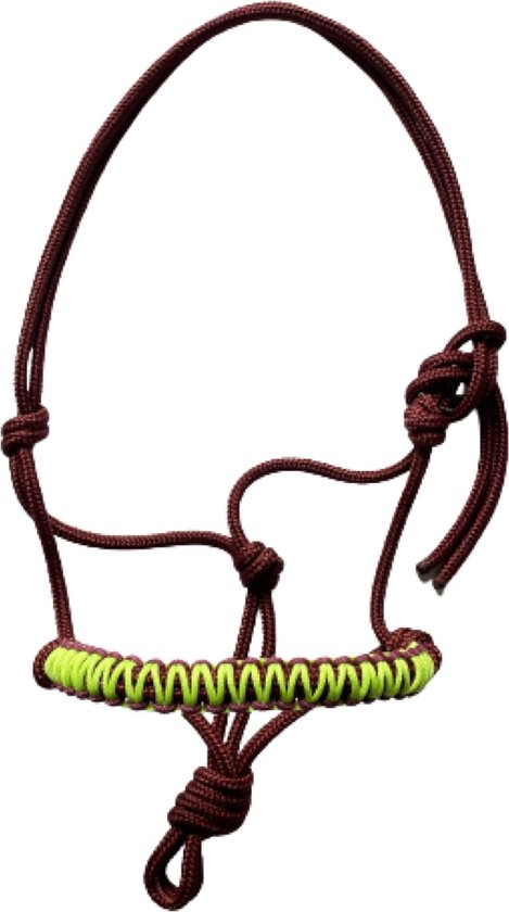 Touwhalster ‘zigzag’ Bordeaux-Lime groen maat Cob | bordeaux, donker, lime groen, halster, touwproducten, paard Touwhalster ‘zigzag’ Bordeaux-Lime groen maat Cob | bordeaux, donker, lime groen, halster, touwproducten, paard