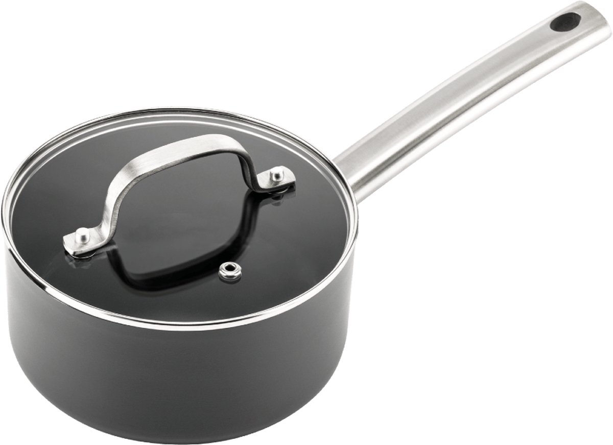Bol.com ISENVI Murray Steelpan met Deksel - 16 cm - Keramisch - RVS Greep - Sauspan - Geschikt voor Inductie - PFAS, PTFE Vrij aanbieding