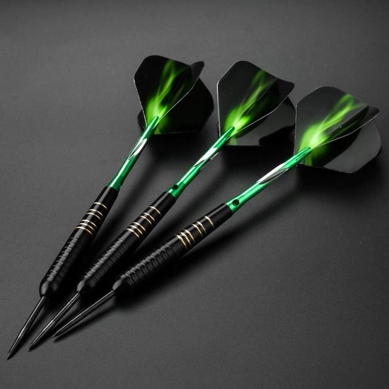 DiverseGoods 3 stuks Professionele Steeldartpijlen - Dartboard Toernooi Set met 23g Darts, PU Case en Zwarte Coating van DiverseGoods — afbeelding 2