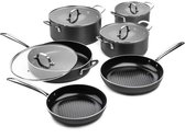 ISENVI Victoria Forged Speciaal set - Pannenset 6 delig - RVS grepen - Antraciet - Keramisch - 100% PFAS, PTFE en PFOA vrij - 100% duurzaam - Unieke Antiaanbaklaag - Non-stick bodem - Geschikt voor alle warmtebronnen + inductie